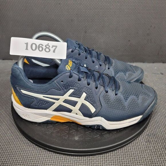 Asics Gel Resolution 8 Tennis Shoes Youth Sz 6.5 Navy Trainers - Picture 1 of 10